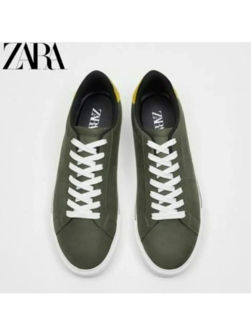 ZARA Men's  Tennis Shoes Khaki Green Size: 28.3 cm USA 11 Eur 44 2282 820
